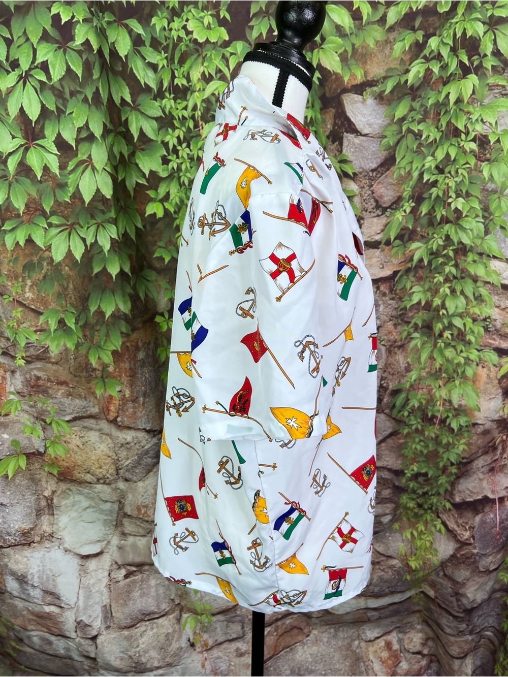 VINTAGE IMPRESSIONS OF CALIFORNIA Nautical/Coastal/Preppy Signal Flag Blouse, 14 - Picture 7 of 10